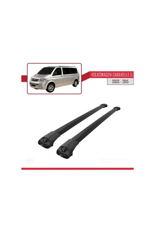 Volkswagen Caravelle T5 2003-2015 Arası İle Uyumlu Ace-1 Ara Atkı Tavan Barı Siyah