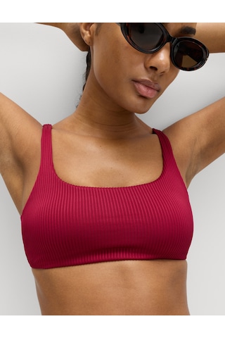 Marks & Spencer Dokulu Scoop Yaka Bikini Üstü T52001197B Bordo