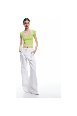 Koton Pamuklu Slim Fit Kısa Kollu Bisiklet Yaka Tişört Yeşil 5sak50240ek Yeşil