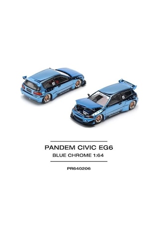 Pop Race 1/64 - Pamdem Civic Mavi Krom - Pr64-0206