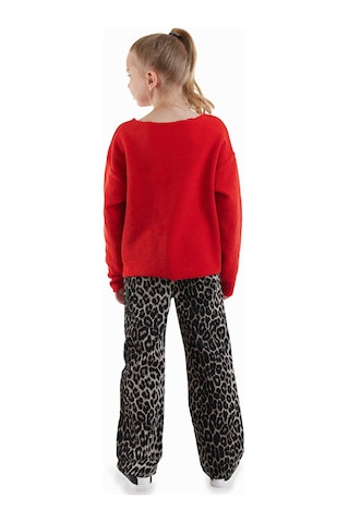 Denokids Leopar Desenli Kız Çocuk Gabardin Pantolon Renkli