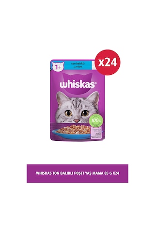 Whiskas Pouch Ton Balıklı Yetişkin Kedi Mama 24 x 85 G