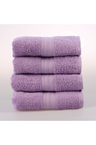 Bordürlü Mor El/yüz Havlusu Mor