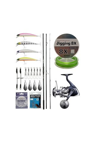 Yekoutdoor Profesyonel Olta Seti Okuma Alijos Surf 435 Cm 100+250 Gr 3 Parça&shimano Makina Twin Power 8000 Sw C Pg