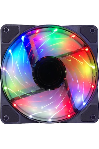 12Cm Kasa Fanı 3D 15 Led Rgb Soğutucu Fan Sessiz Renkli Işıklı