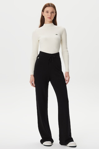 Lacoste Women's Straight Fit Black Trousers Kadın Düz Kesim Pantolon Siyah