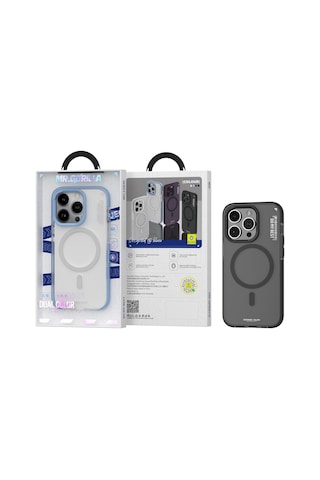 Apple Uyumlu iPhone Blueo 15 Pro Max Siyah Dual Color Skin Friendly Kılıf