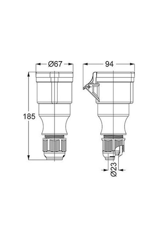 Mete Enerji 4x32a. Ip44 Uzatma Prizi Vidalı Bağlantı T3142v