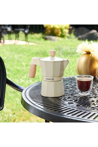 Korkmaz Etna 3 Fincan Beyaz Moka Pot 150 ml