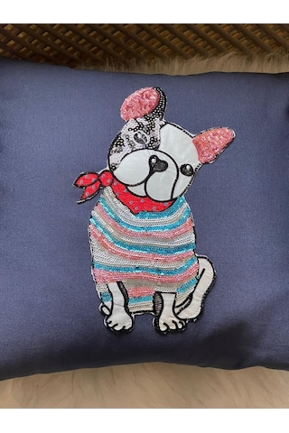 Köpek Pul Payetli Kırlent Yastık Kılıfı 40x40 Renkli