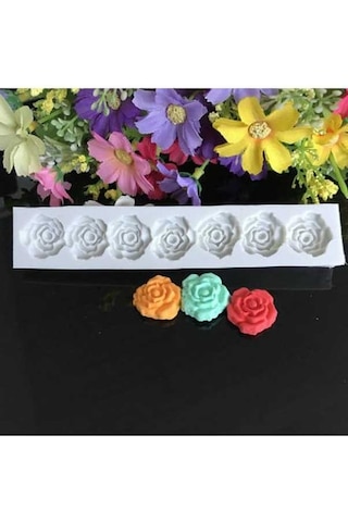 Dancemonkey 5 Adet Gül Çiçek Kalıp, Silikon Pişirme Araçları Beyaz