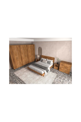 Softwood Masif Ahşap Yatak Odası Takımı 2 Kapaklı Ceviz 140x200