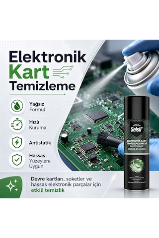 Selsil Elektronik Kart Temizleme Spreyi 200 Ml Yağsız Antistatik Devre Temizleyici Sprey 5 Adet