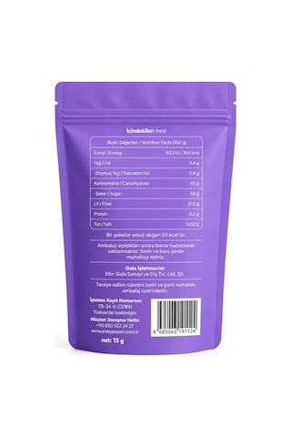 İncir Kurusu Meyve Cipsi Dondurularak Kurutulmuş Freeze Dried Çıtır İncir - 15 Gr