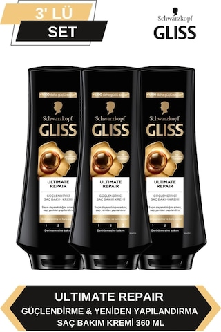 Gliss Ultimate Repair Saç Kremi 3 x 360 ML