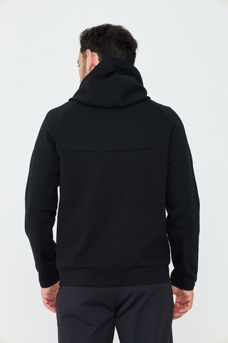 White Stone Siyah Cepli Kapüşonlu Fermuarlı Erkek Sweatshirt