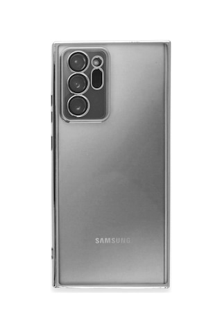 Samsung Galaxy Uyumlu Note 20 Ultra Kılıf Razer Lensli Silikon - Gümüş Çokrenkli
