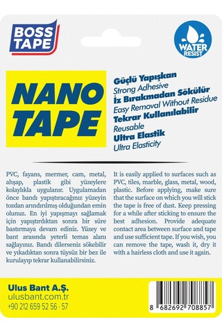 2 Metre Çok Güçlü Çift Taraflı Nano Bant Sarı