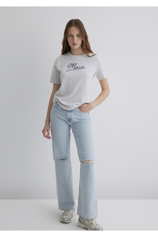 Mavi - Mavi Jeans Baskılı Gri Tişört 1612421-87033 Gri