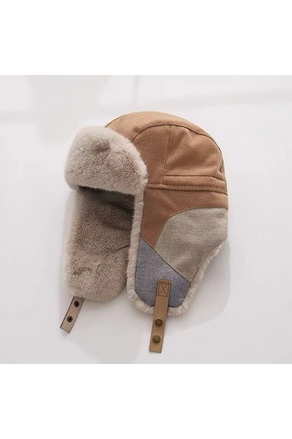 Sonbahar Kış İçin Açık Hava Rüzgar Geçirmez Kulak Koruyucu Kadife Şapka Haki