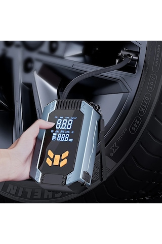 Dijital Kablosuz Usb Type-c 4 1800mah Göstergeli Oto Lastik Şişirme Hava Pompası