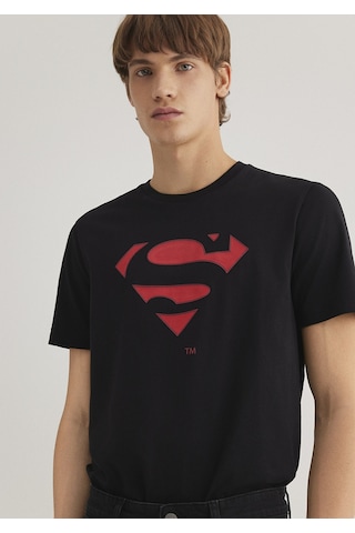 Mavi - Superman Baskılı Siyah Tişört 066875-900 Siyah