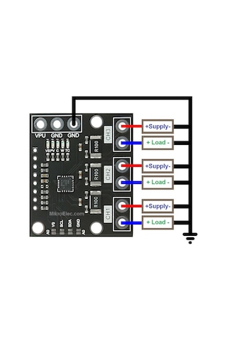 3 Kanal Ina3221 Voltaj Akım Güç Izleme Sensör Modülü 26v 100a Iıc Haberleşme Yüksek Hassasiyet