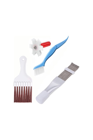 Springsun Klima, Buzdolabı Ve Radyatör Temizliği İçin 4'lü Set: Tıraş Fırçası, Plastik + Çelik Kanat Combı Ve Katlanabilir Fırça