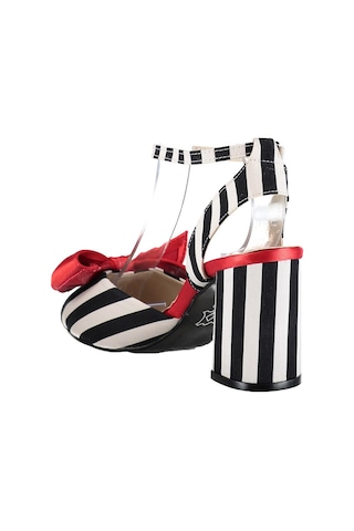 Fox Shoes Siyah/beyaz/kırmızı Kadın Topuklu Ayakkabı D654070704 Siyah - Kırmızı