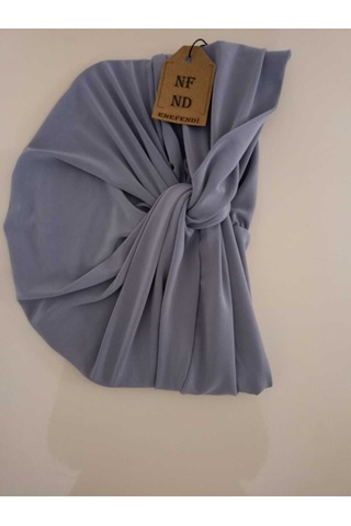 Dış Bone Hazır Geçmeli Tarz Tesettür Gri Hijab Sosyete Bone Süslü Sandy Kumaş Çok Renkli