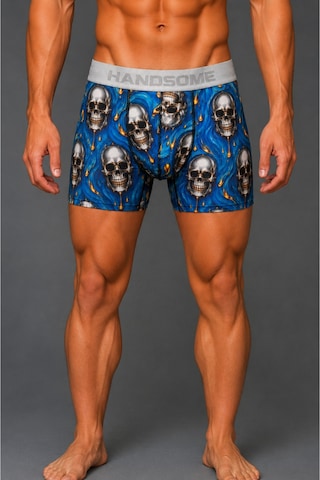 Brem Handsome Mavi Kurukafa Desenli Erkek Boxer Çok Renkli