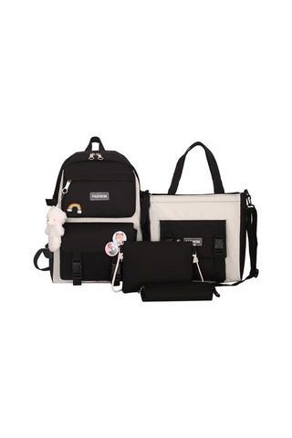 Şık Ve Pratik 4 Parçalı Okul Çantası Seti, Ergonomik Sırt Çantası İle Rahat Taşıma Siyah