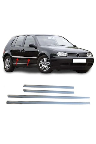 Vw Golf 4 Hb 1998-2004 Arası Krom Yan Kapı Çıta 4 Prç P.çelik