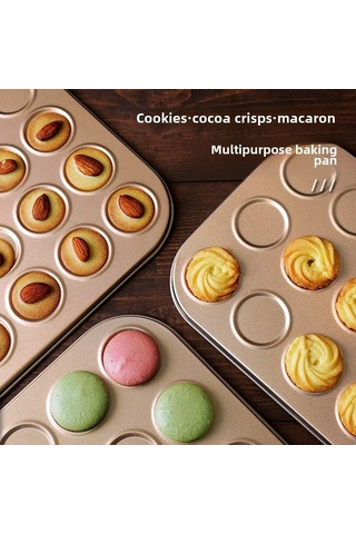 Yuntech01 Ev Fırını Hamur Kalıbı: 25'li Altın, Macaron-kurabiye-kakaolu Gevrek, Yapışmaz Tasarım, Ev Hamuru Araçları Altın