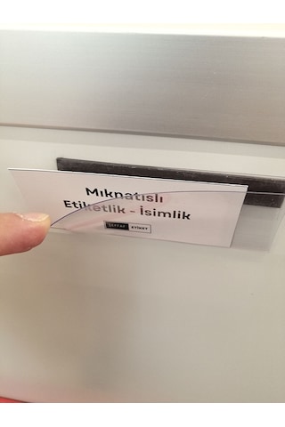Şeffaf Etiket 50 Ad Pvc Magnet Etiketlik Mıknatıslı 10x5 Cm Raf Etiket Cebi