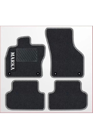 Bmw 3 Serisi E 21 Siyah Halı Gri Kenar Petek Topuk