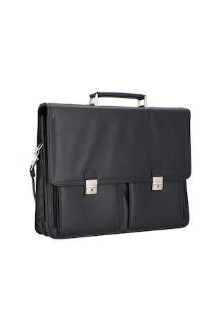 Alassio Veneto Siyah Deri Aktentaşe 42 Cm Laptop Bölmeli 1,87 Kg