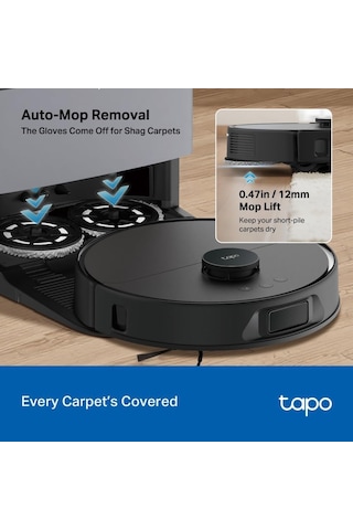 Tapo RV50 Pro Omni 15.000 Pa Robot Süpürge Ve Paspas Siyah