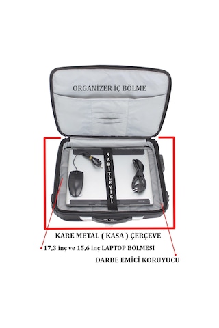 Unisex 17.3" Siyah Çelik Kasalı Laptop Evrak Notebook Bilgisayar