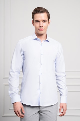 Morven Erkek A. Mavi Pamuk Trend Slim Fit İtalyan Yaka Gömlek 25mc004039311 A. Mavi A. Mavi