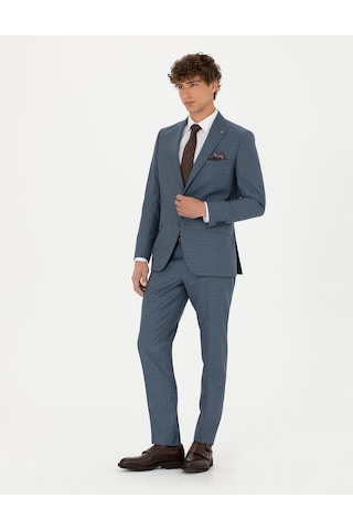 Pierre Cardin %100 Yün Koyu Mavi Ekstra Slim Fit Takım Elbise 50273544-vr032