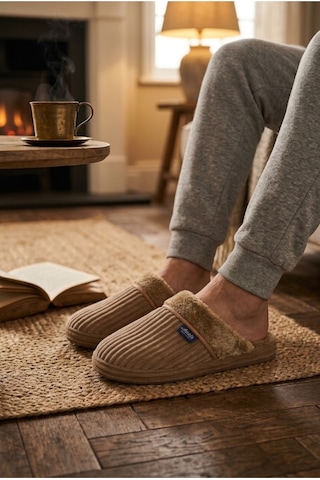 Relaxa Erkek Ev Terliği, Çeyiz Terliği Kışlık Terlik, Ses Yapmaz Yumuşak Hafif Taban Taba