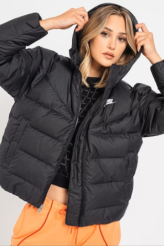 Nike Down Fill Storm Fit Loose Fit Womens Winter Jacket Black Loose Fit Kapişonlu Kaz Tüyü Kadın Şişme Mont Siyah Siyah