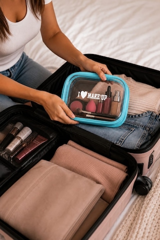 4 Bölmeli Makyaj Çantası Kozmetik Makyaj Bavul Seti Bakım Seyahat Makyaj Kozmetik Organizer Çanta