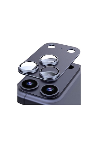 Apple Uyumlu iPhone 17 Pro Tek Parça Tam Kapatan Metal Temperli Kamera Lens Koruyucu Mavi