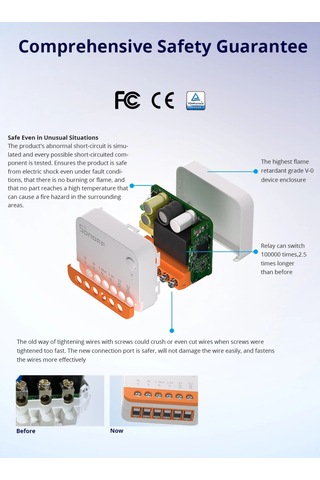 Ranyeek Sonoff Mını R4 Akıllı Anahtar Modülü: Wifi İle Uzaktan Kontrol, Çift Kontrol Fonksiyonu, Alexa Ve Google Home Uyumlu, Ev Otomasyonu Beyaz