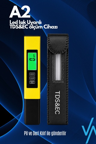 Nv-a2 Tds & Ec Ölçer Kırmızı/yeşil Led Uyarılı Dijital Su Kalitesi Ölçüm Cihazı Işıklı