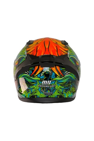 Motoanl Ece 22.r06 Sertifikalı Double Vizör Full Face Kask Azure Yeşil Turuncu Siyah