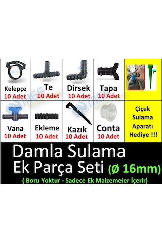 Mgf Damlama Sulama Ek Parçaları Aparatları Karışık Kurtağzı Set