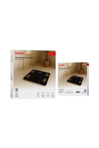 Asonic Bs260 Siyah 2-aaa Pil Dijital Bluetooth Baskül Sensör-temperli Cam-otomatik Sıfırlama